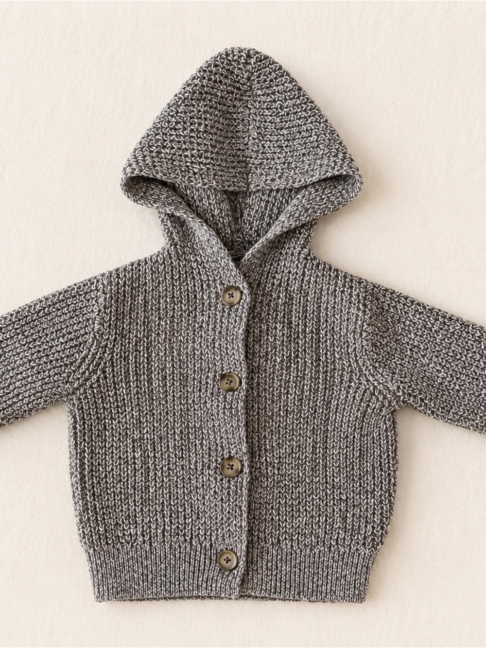 Old Navy Light Gray Marled Knit Hoodie / Button Up Knit Cardigan / 100% cotton